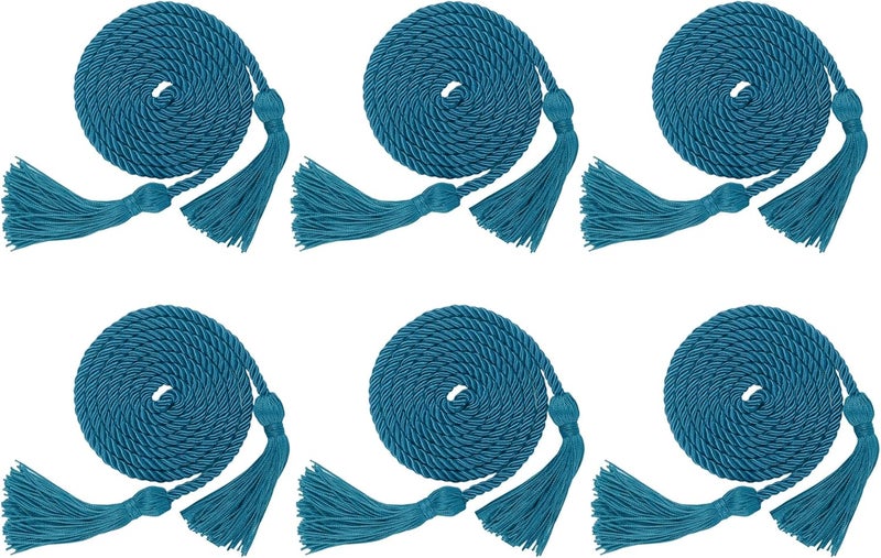 UIALECG 6 Pieces Graduation Cords,Teal Honor Cords,68 Inch - Image 1